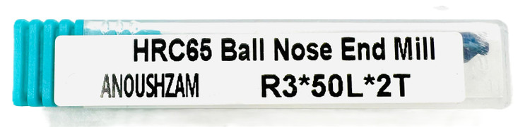 فرز انگشتی برند AZ بال نوز / سر گرد (Ball Nose End Mill) R3 X 50L X 2T HRC65