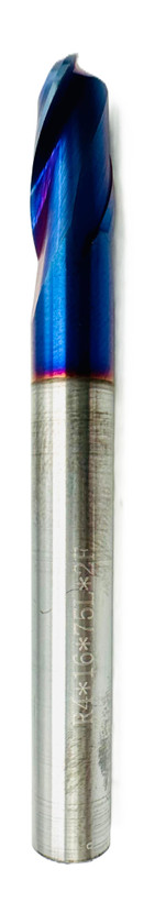 فرز انگشتی بال نوز / سر گرد (Ball Nose End Mill) R4 X 75L X 2T HRC65