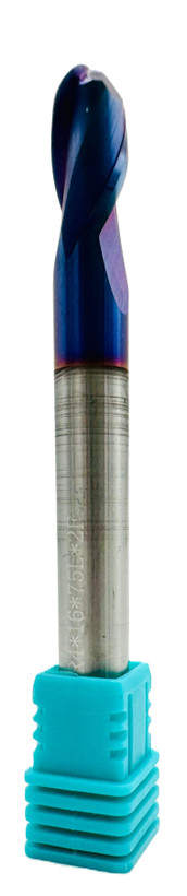فرز انگشتی بال نوز / سر گرد (Ball Nose End Mill) R4 X 75L X 2T HRC65