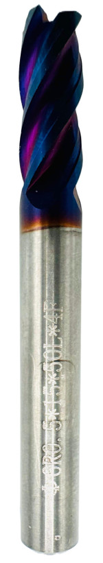 فرز انگشتی گوشه گرد / توروس (Corner Radius / Torus End Mill) 6R0.5 X 50L X 4T HRC65 CORNER RADIUS