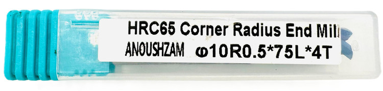 فرز انگشتی گوشه گرد / توروس (Corner Radius / Torus End Mill) 10R0.5 X 25 X 75L X 4T