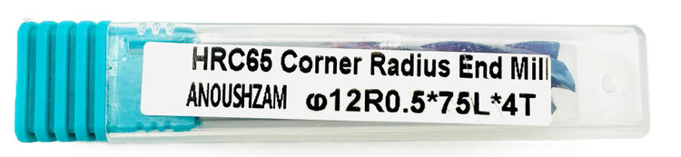 فرز انگشتی گوشه گرد / توروس (Corner Radius / Torus End Mill) 12R0.5 X 30 X 75L X 4T HRC65