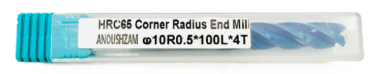 فرز انگشتی گوشه گرد / توروس (Corner Radius / Torus End Mill) 10R0.5 X 100L X 4T HRC65
