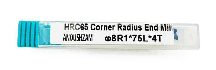 فرز انگشتی گوشه گرد / توروس (Corner Radius / Torus End Mill) 8R1 X 75L X 4T HRC65
