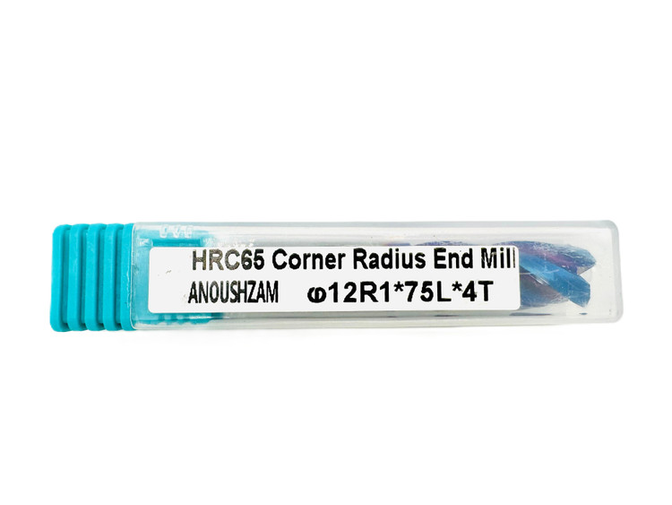 فرز انگشتی گوشه گرد / توروس (Corner Radius / Torus End Mill) 12R1 X 75L X 4T HRC65