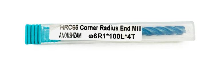 فرز انگشتی گوشه گرد / توروس (Corner Radius / Torus End Mill) 6R1 X 100L X 4T HRC65