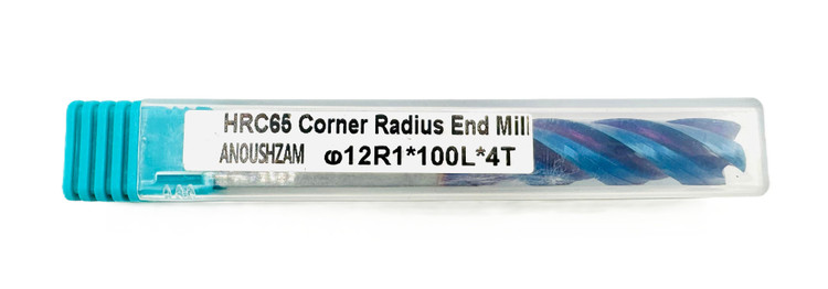 فرز انگشتی گوشه گرد / توروس (Corner Radius / Torus End Mill) 12R1 X 100L X 4T HRC65