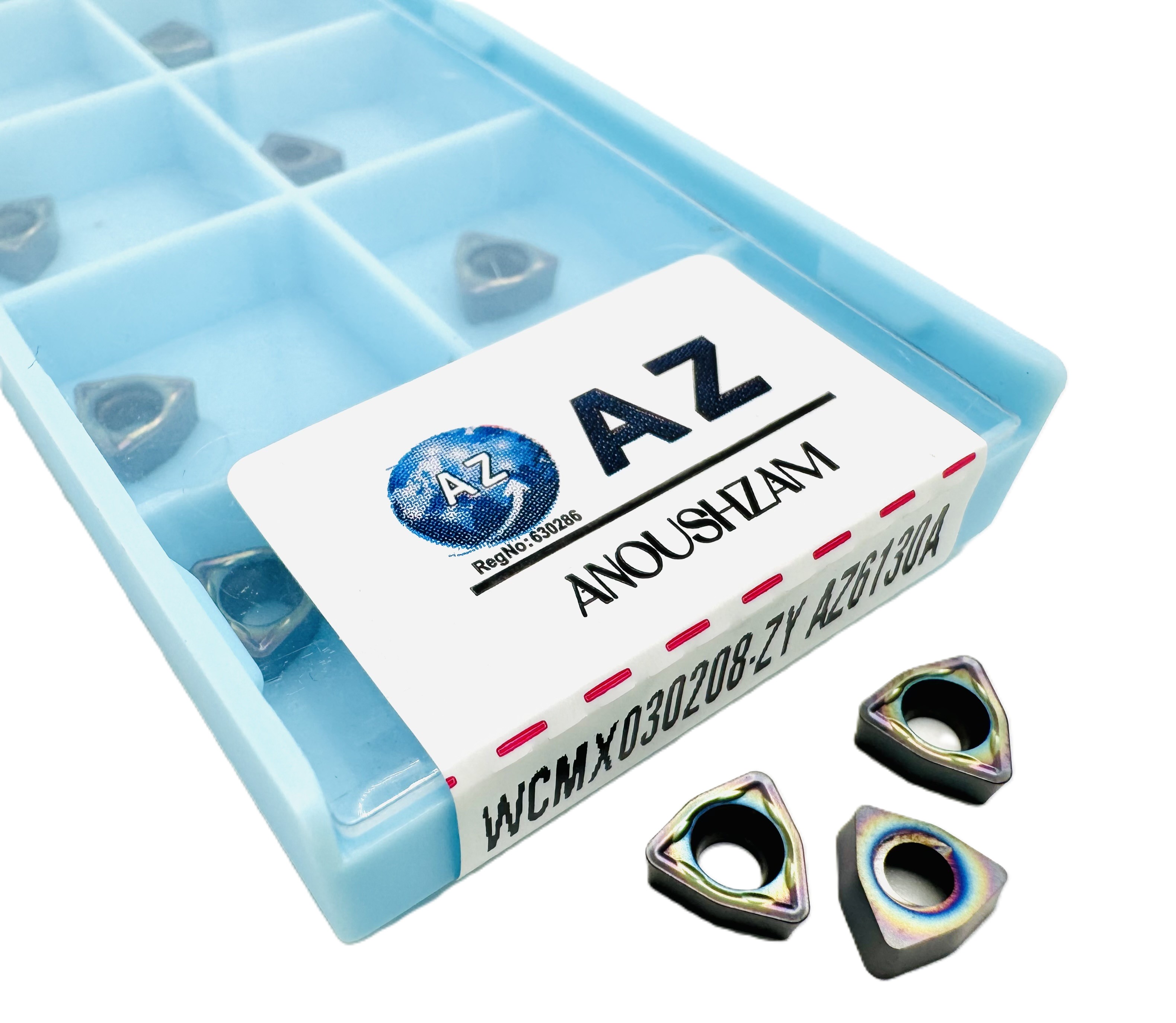 اینسرت تراشکاری برند AZ مدل WCMX030208-ZY AZ6130A